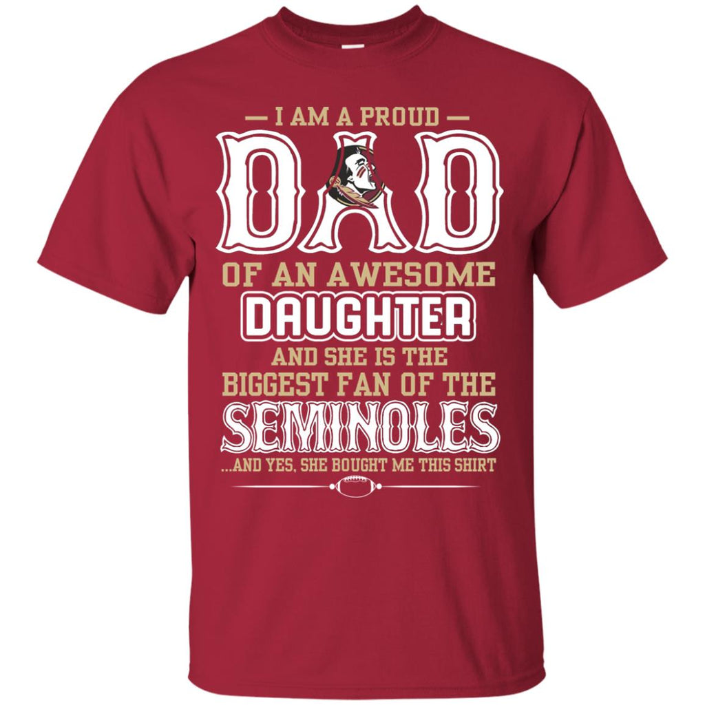 Proud Of Dad Of An Awesome Daughter Florida State Seminoles T Shirts