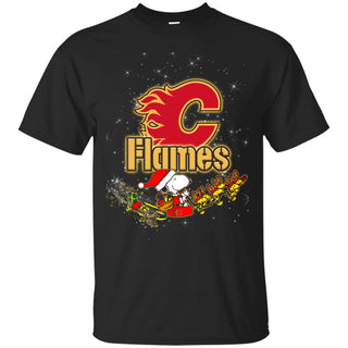 Snoopy Christmas Calgary Flames T Shirts