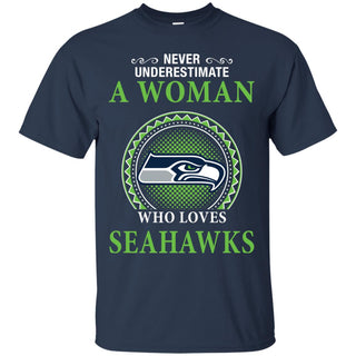 Never Underestimate A Woman Who Loves Seattle Seahawks Sweaters