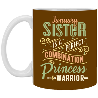 January Sister Combination Princess And Warrior Mugs