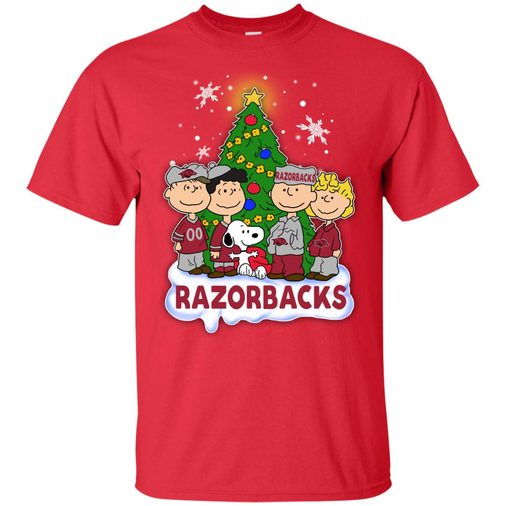Snoopy The Peanuts Arkansas Razorbacks Christmas T Shirts