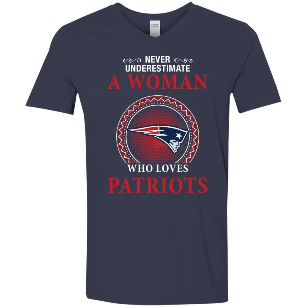 Never Underestimate A Woman Who Loves New England Patriots Sweaters