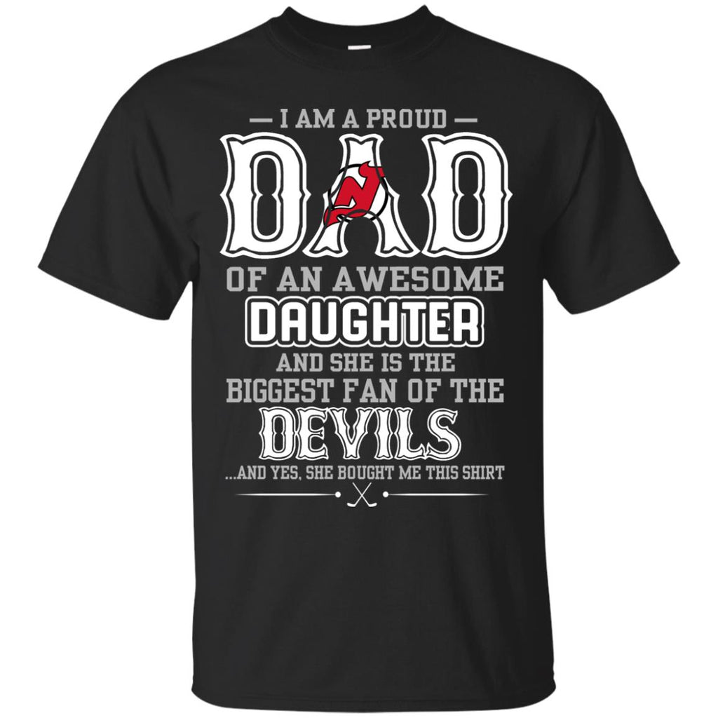 Proud Of Dad Of An Awesome Daughter New Jersey Devils T Shirts