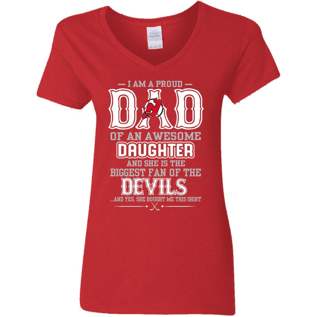Proud Of Dad Of An Awesome Daughter New Jersey Devils T Shirts