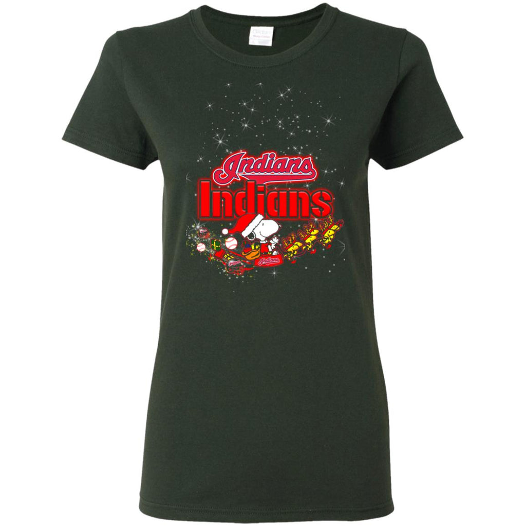 Snoopy Christmas Cleveland Indians T Shirts