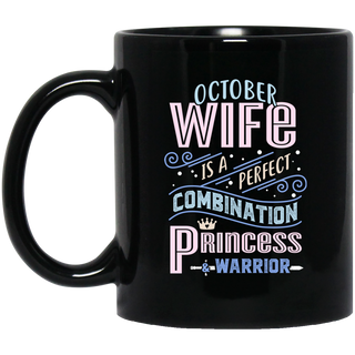 October Wife Combination Princess And Warrior Mugs