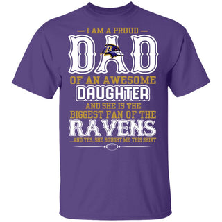 Proud Of Dad With Daughter Baltimore Ravens T Shirt