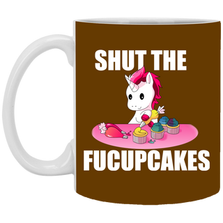 Shut The Fucupcakes Unicorn Black Mugs