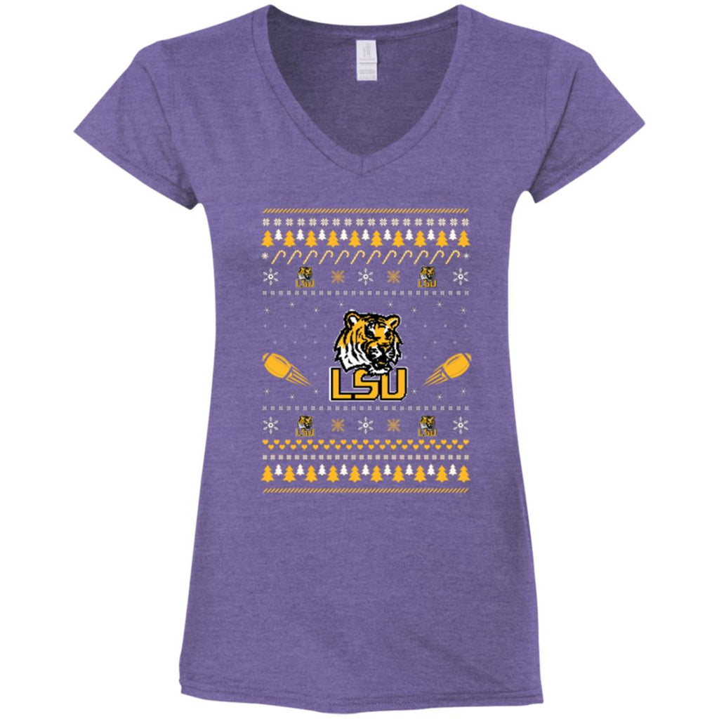 LSU Tigers Stitch Knitting Style Ugly T Shirts