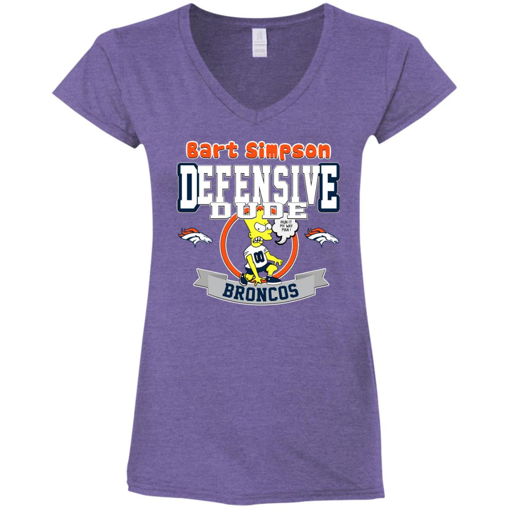 Bart Simpson Defensive Dude Denver Broncos T Shirts