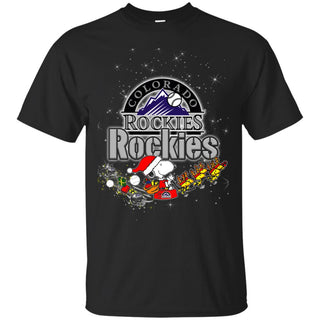 Snoopy Christmas Colorado Rockies T Shirts