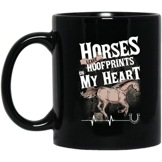 Horses Leave Hoofprints On My Heart Mugs