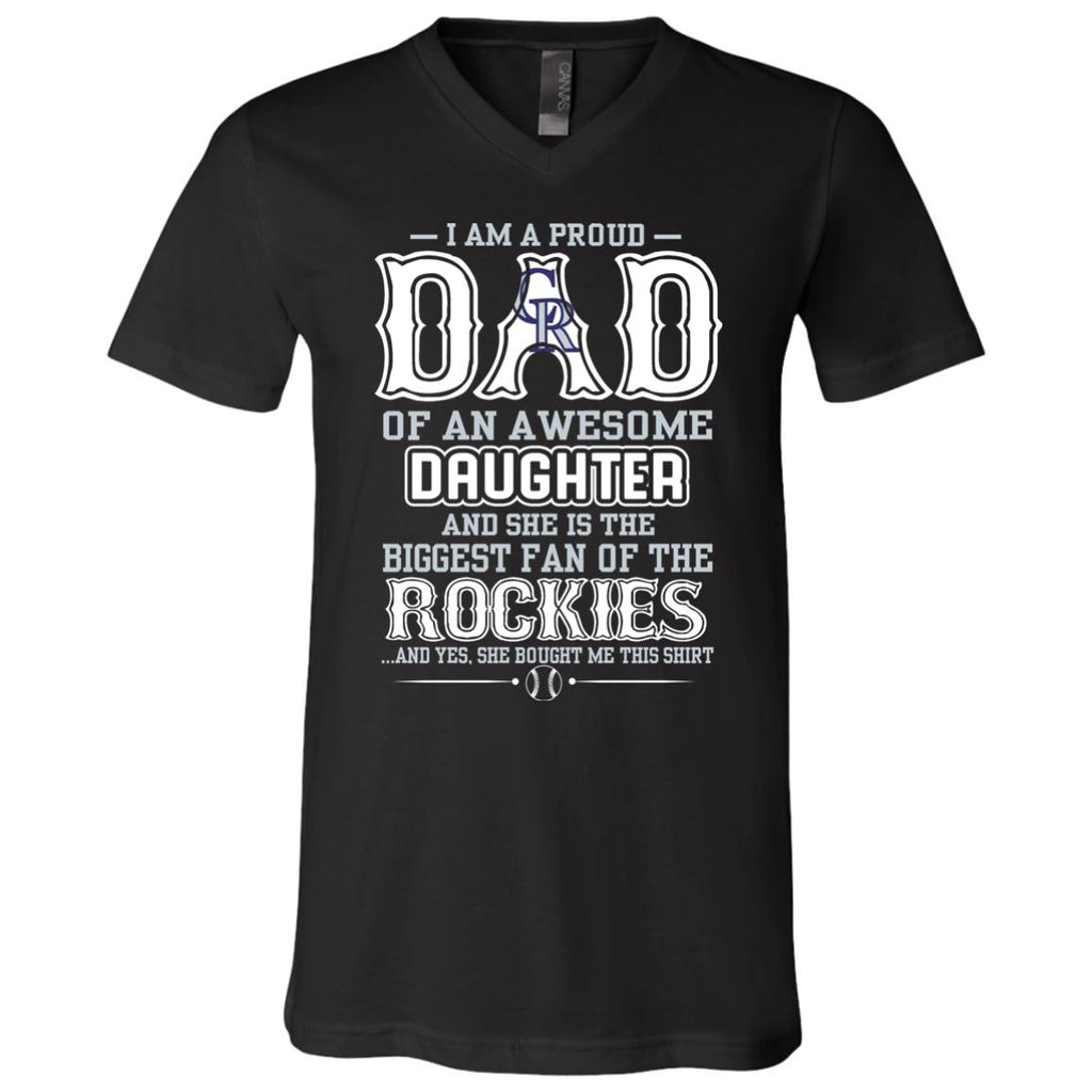 Proud Of Dad Of An Awesome Daughter Colorado Rockies T Shirts