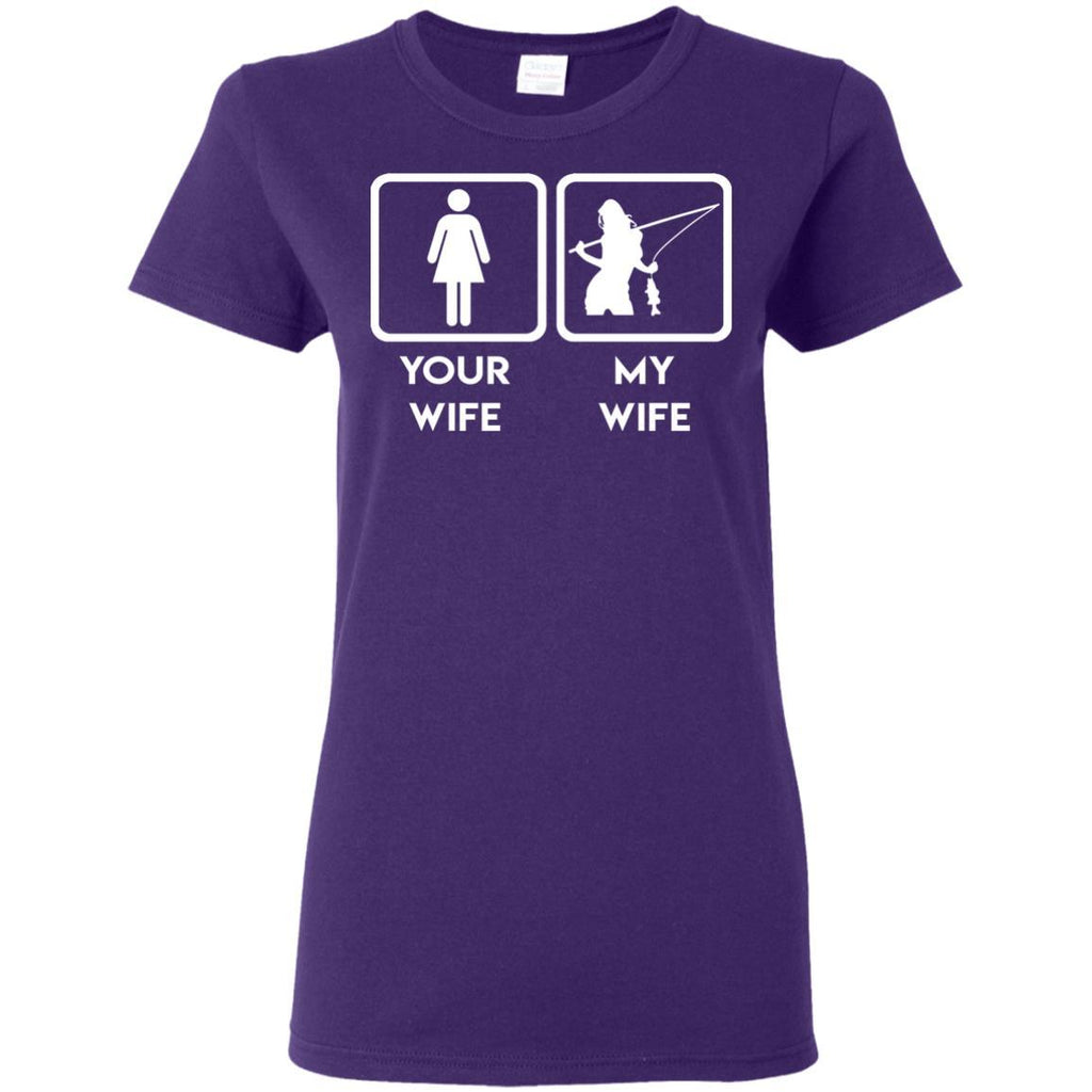 My Wife is Awesome Funny Fishing T-Shirt for Men | Clever, Witty T-Shirt  Saying