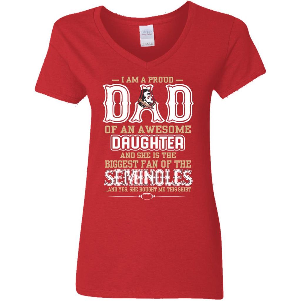 Proud Of Dad Of An Awesome Daughter Florida State Seminoles T Shirts