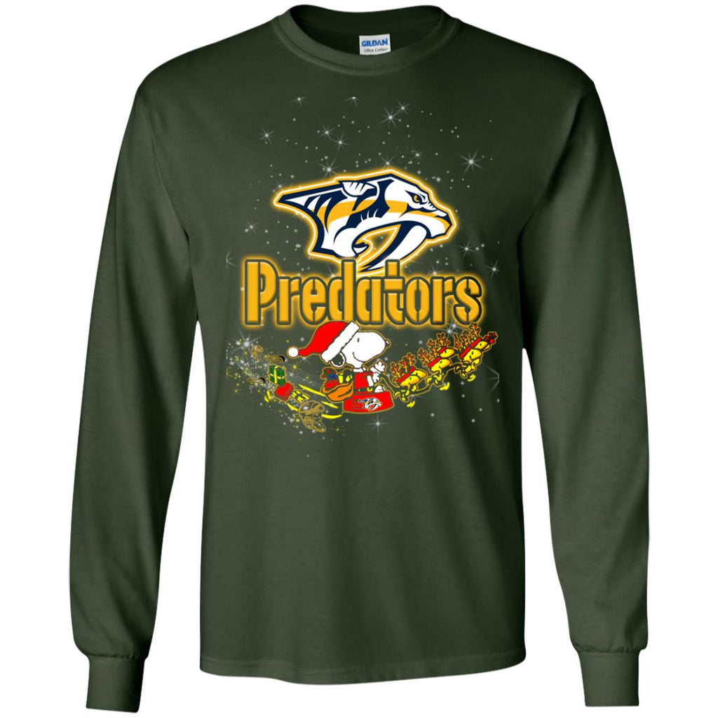 Snoopy Christmas Nashville Predators T Shirts