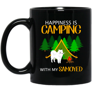 Happiness Is Camping With My Samoyed Mugs