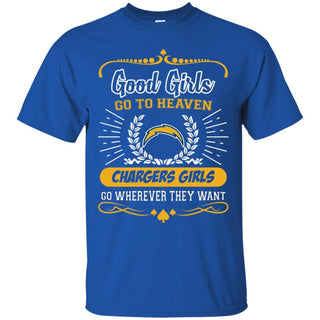 Good Girls Go To Heaven Los Angeles Chargers Girls T Shirts