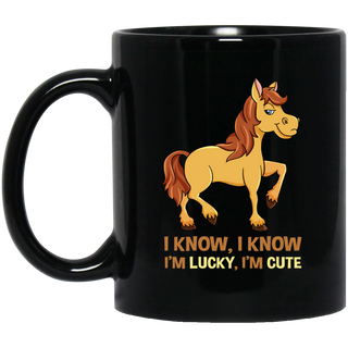 I Know I'm Lucky I'm Cute Horse Mugs