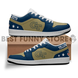 Gorgeous Simple Logo Georgia Tech Yellow Jackets Low Jordan Shoes