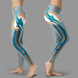 Charming Lovely Little Dots Along Body Miami Dolphins Leggings