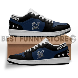 Gorgeous Simple Logo Milwaukee Brewers Low Jordan Shoes