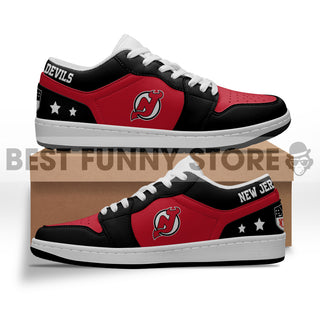 Gorgeous Simple Logo New Jersey Devils Low Jordan Shoes