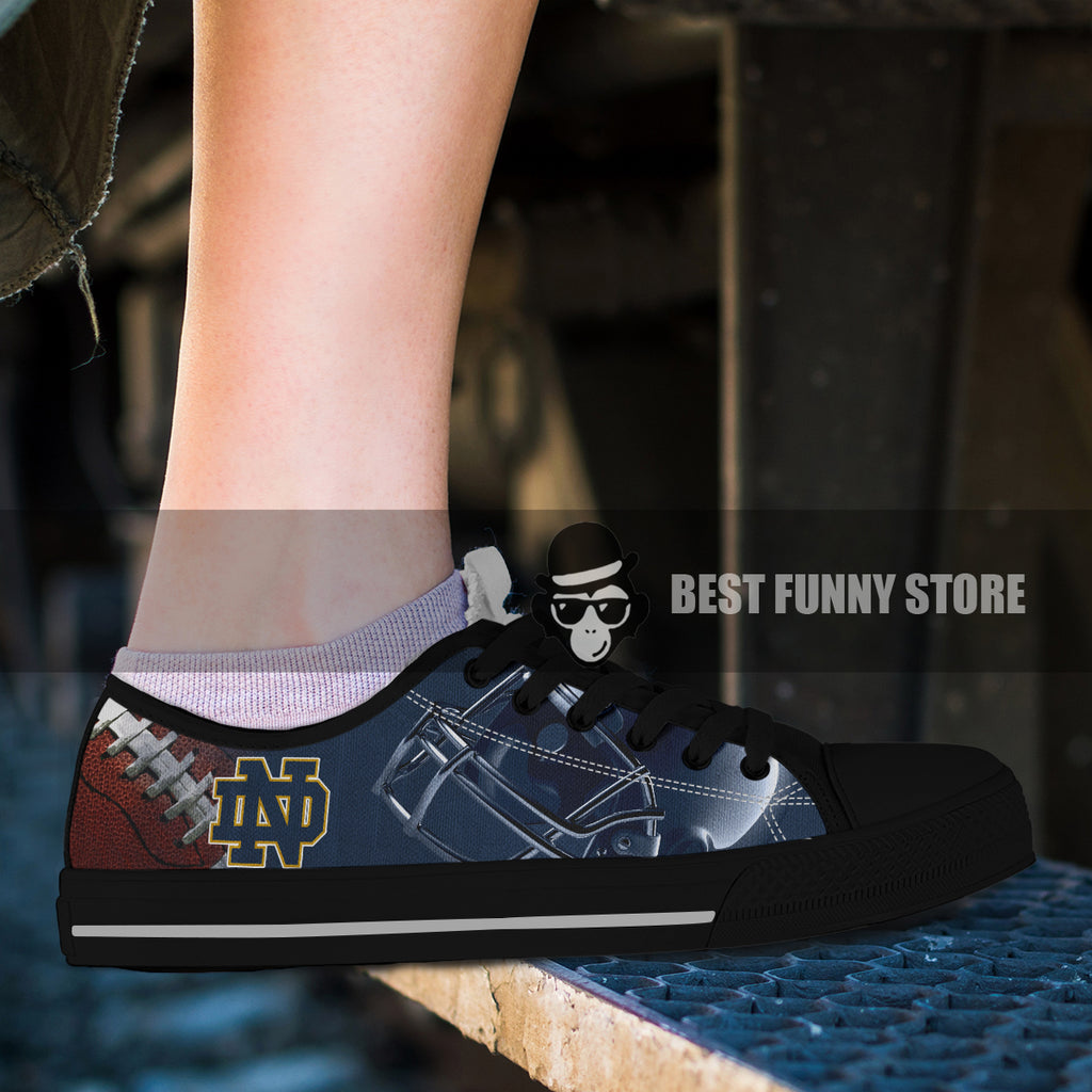 Artistic Scratch Of Notre Dame Fighting Irish Low Top Shoes