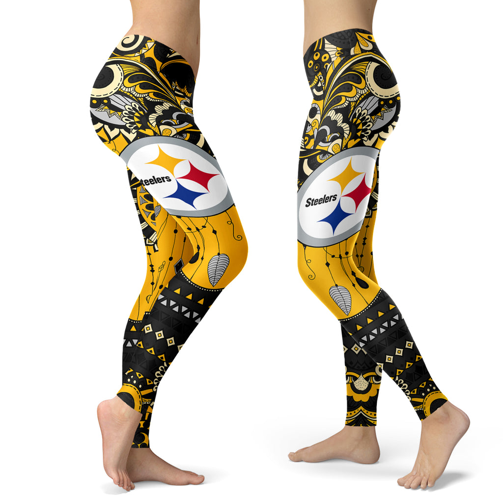 Boho Pittsburgh Steelers Leggings With Fantastic Art – Best Funny