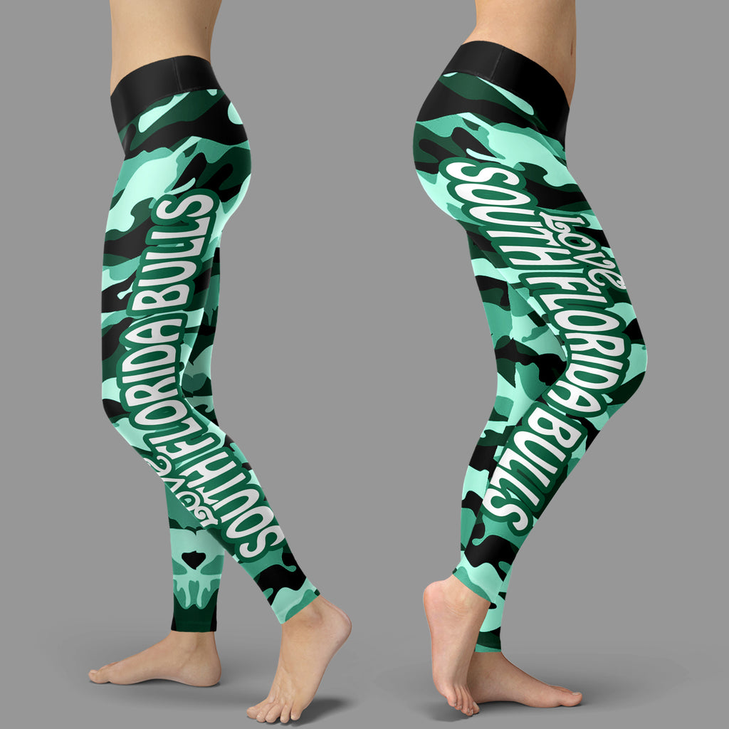 Camo Sporty Trending Fashion Fabulous South Florida Bulls Leggings