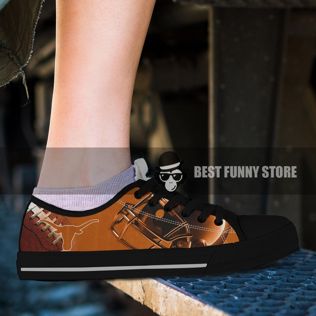 Artistic Scratch Of Texas Longhorns Low Top Shoes