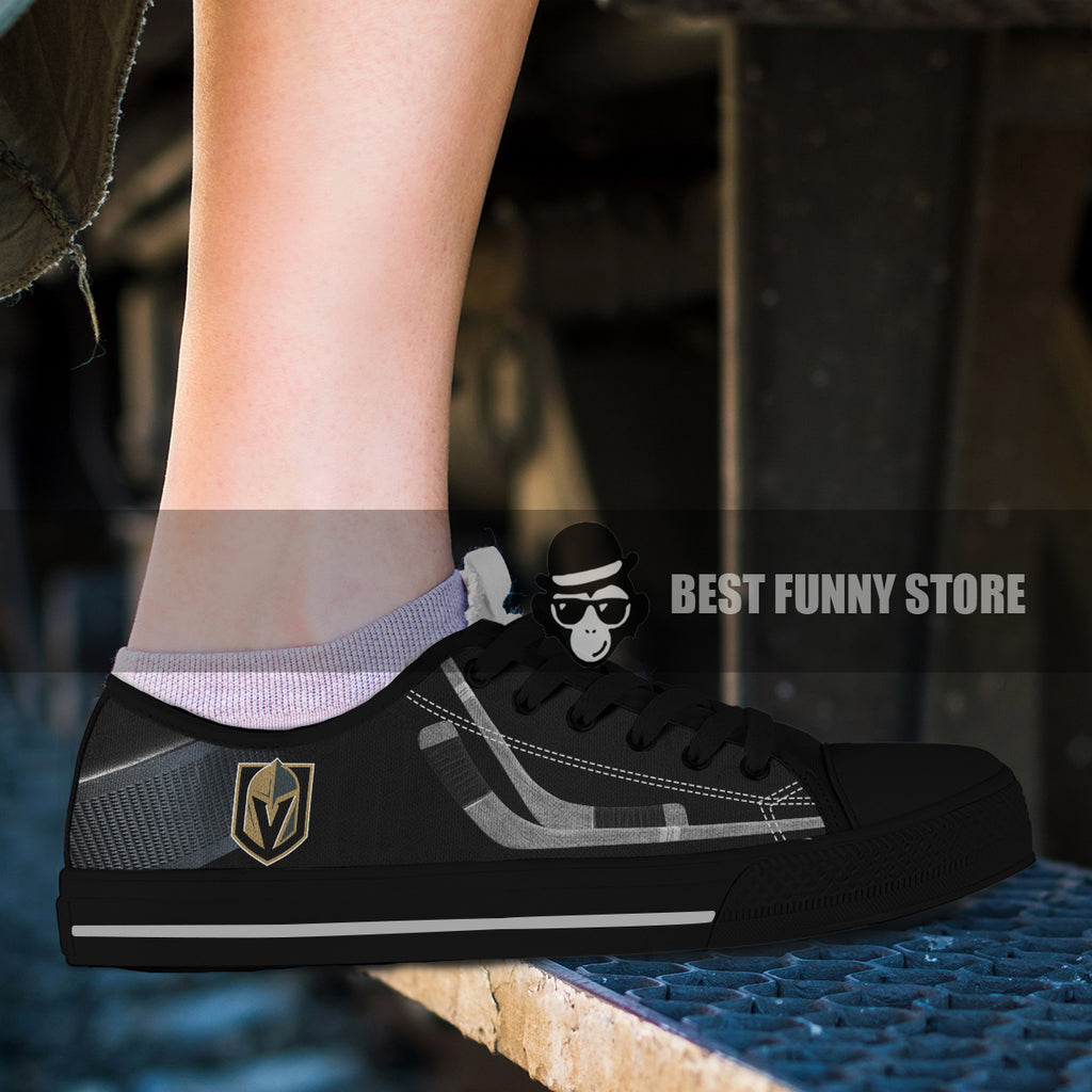 Artistic Scratch Of Vegas Golden Knights Low Top Shoes