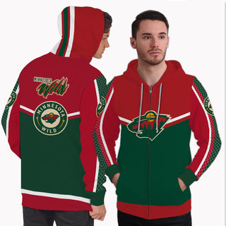 Fashion Gorgeous Fitting Minnesota Wild Zip Hoodie