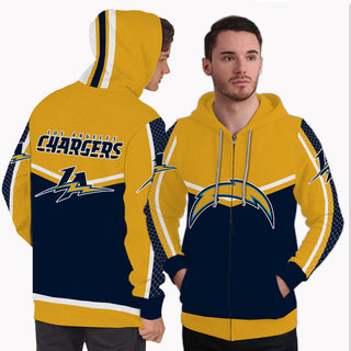 Fashion Gorgeous Fitting Los Angeles Chargers Zip Hoodie