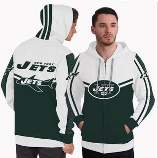 Fashion Gorgeous Fitting New York Jets Zip Hoodie