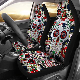 Party Skull New England Patriots Car Seat Covers