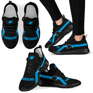 New Style Line Logo Carolina Panthers Mesh Knit Sneakers