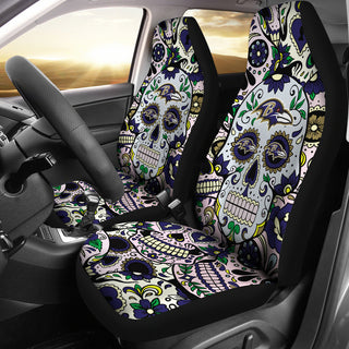 Party Skull Baltimore Ravens Car Seat Covers