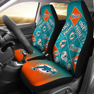 Pride Flag Miami Dolphins Car Seat Covers