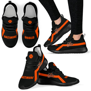New Style Line Logo Baltimore Orioles Mesh Knit Sneakers