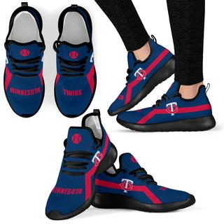New Style Line Logo Minnesota Twins Mesh Knit Sneakers