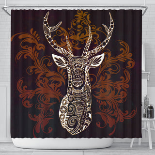 Deer Zentangle Style Shower Curtains