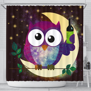 Owl Drunk Shower Curtains
