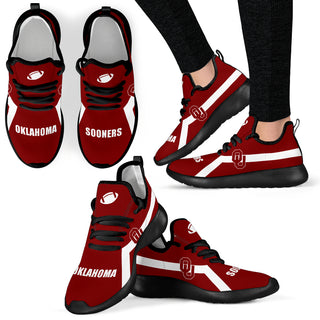 New Style Line Logo Oklahoma Sooners Mesh Knit Sneakers