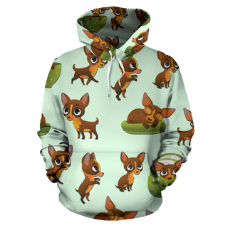 Pose Pattern Chihuahua All Over Print Hoodies V1