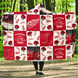 It's Good To Be A Detroit Red Wings Fan Hooded Blanket