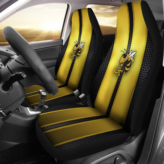 Incredible Line Pattern Georgia Tech Yellow Jackets Logo Car Seat Covers