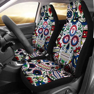 Party Skull Texas Rangers Car Seat Covers