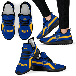 New Style Line Logo St. Louis Blues Mesh Knit Sneakers