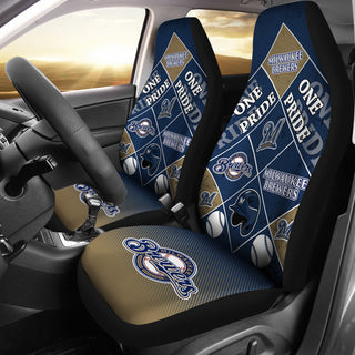 Pride Flag Milwaukee Brewers Car Seat Covers